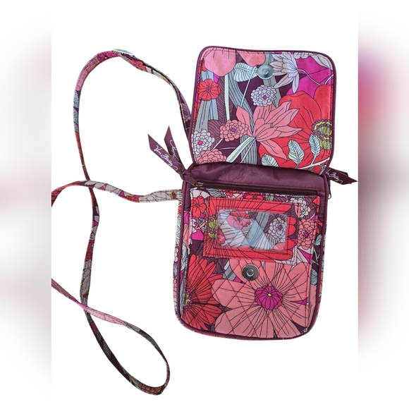 VERA BRADLEY Red/Pink Bohemian Blooms Mini Hipster Crossbody Purse 15716-675 - Picture 5 of 10
